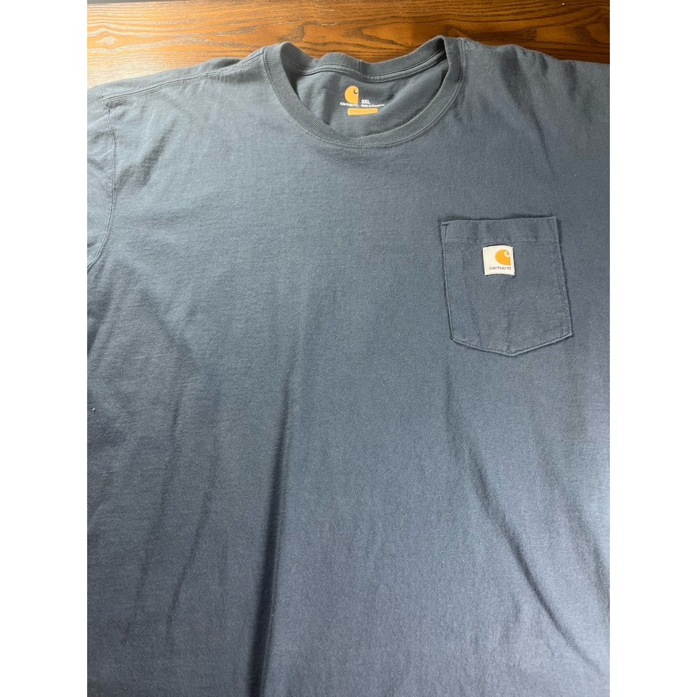 Carhartt Shirt Men's K87 3XL Gray Logo Original Fit Distressed SS Pocket Tee